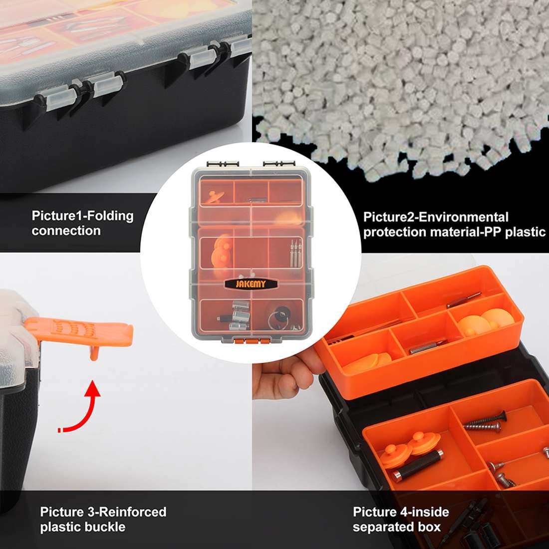 JAKEMY JM-Z20 Screwdriver Hardware Repair Tools Multi-purpose Components Double Deck Storage Box