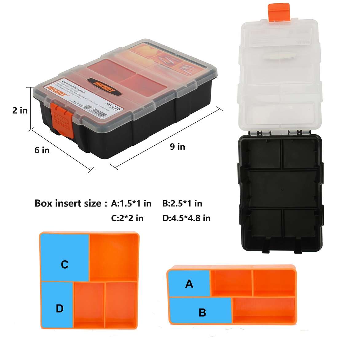 JAKEMY JM-Z20 Screwdriver Hardware Repair Tools Multi-purpose Components Double Deck Storage Box