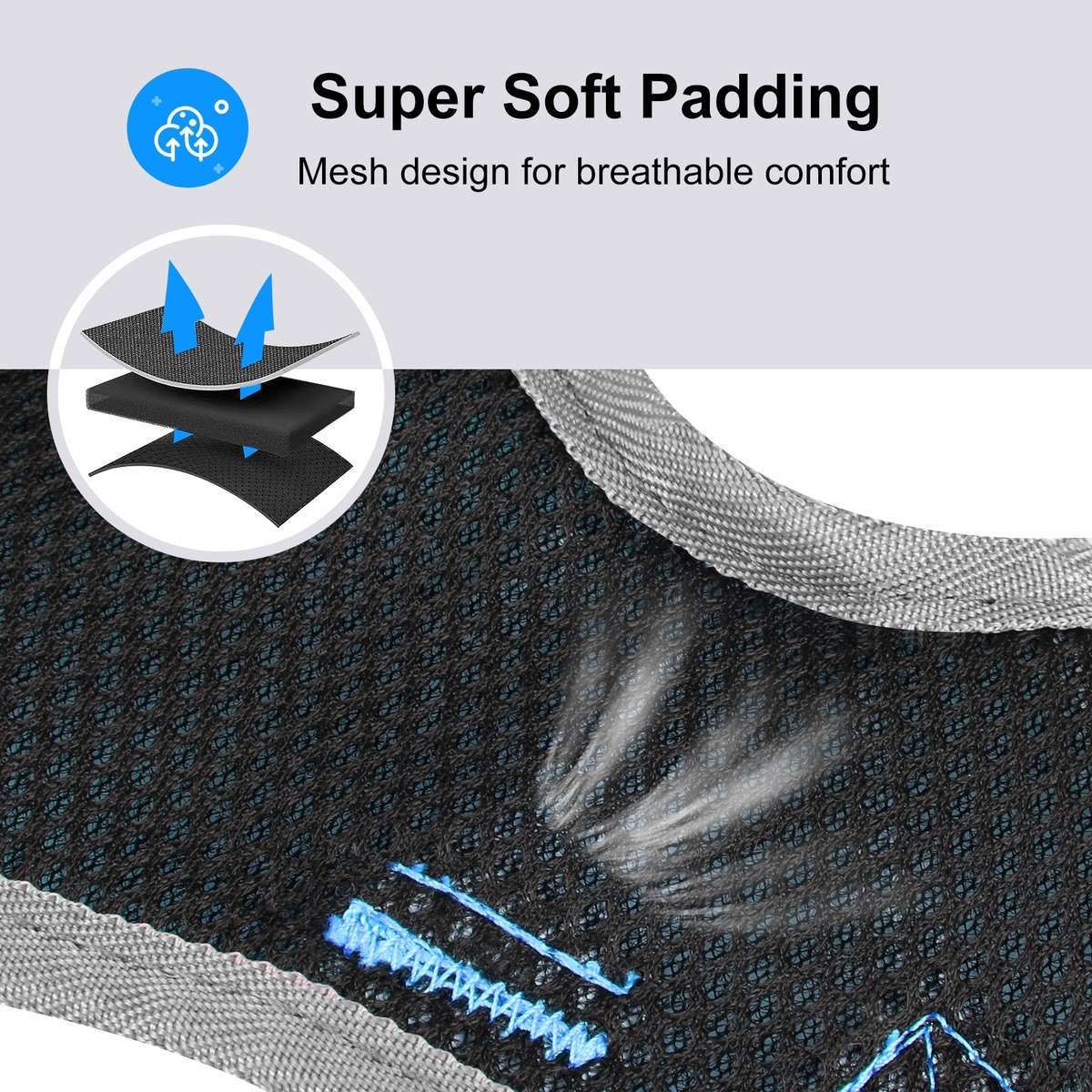 FunAdd Traction Rope Reflective Breathable Nylon Pet Vest Dog Harness, Size: S (Blue)