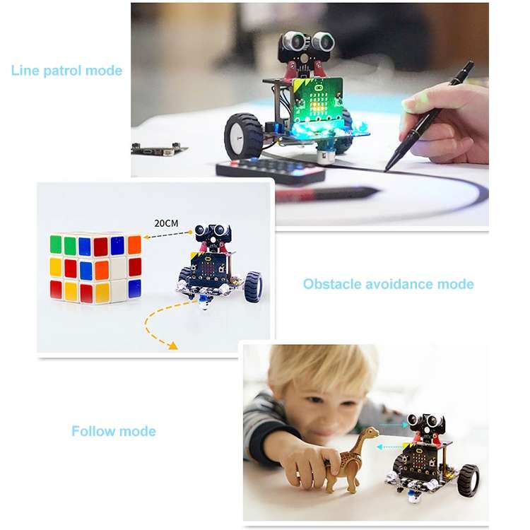 Yahboom Microbit Smart Robot Car Bitbot with IR and APP for Micro:bit V2/V1.5, without Micro:bit V2/