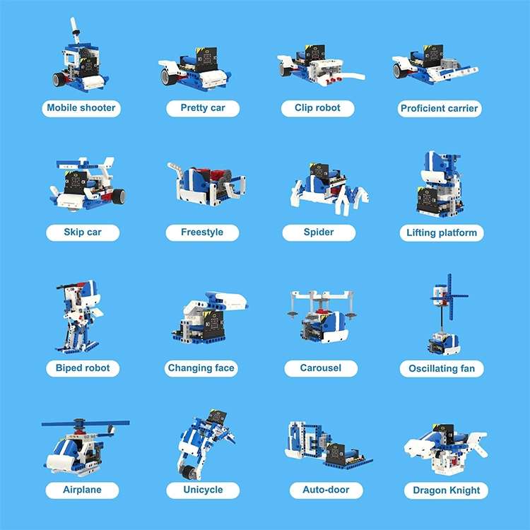 Yahboom 16 in 1 Building:bit Super Kit Programmable Building Block Kit Compatible with BBC Micro:bit