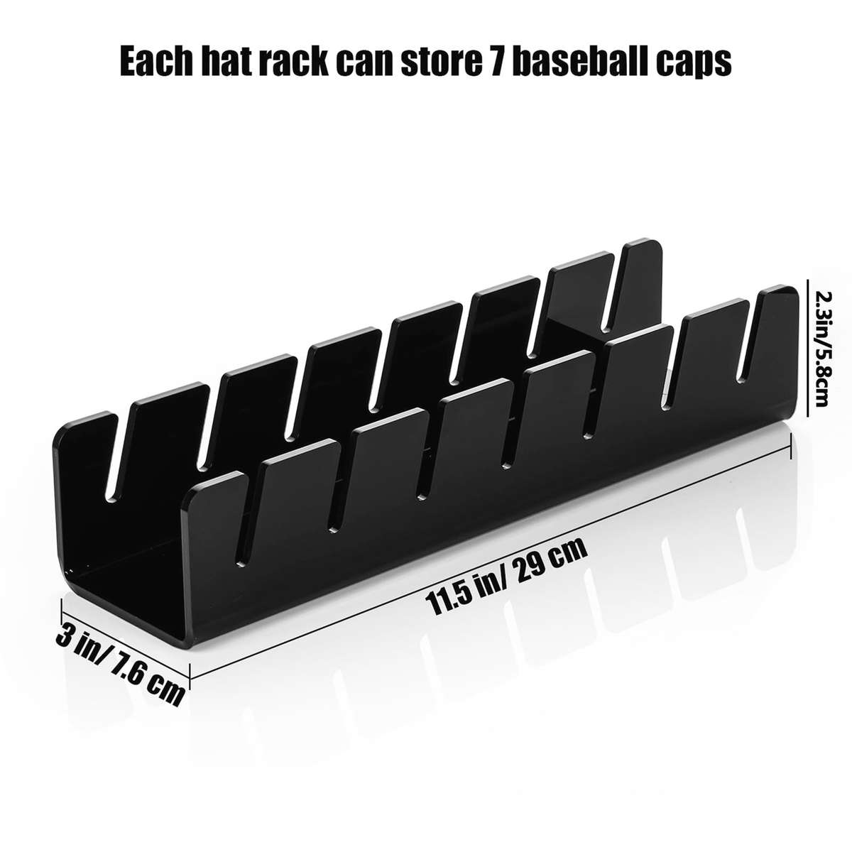 YX017 Acrylic Baseball Cap Display Stand (Black)