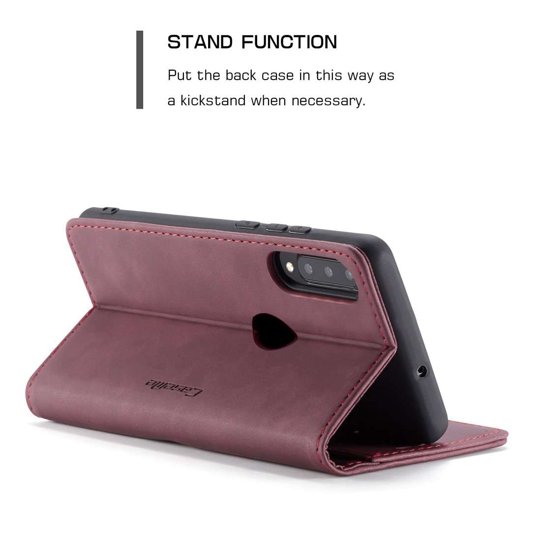CaseMe-013 Multifunctional Retro Frosted Horizontal Flip Leather Case for Huawei P3 ... (Wine Red)