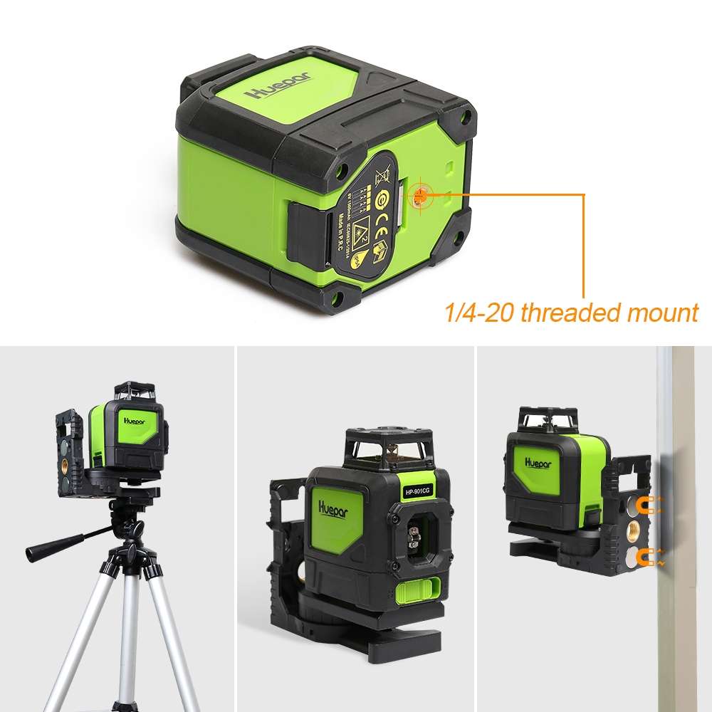 901CG H360 Degrees / V130 Degrees Laser Level Covering Walls and Floors 5 Line Green Beam IP54 Water