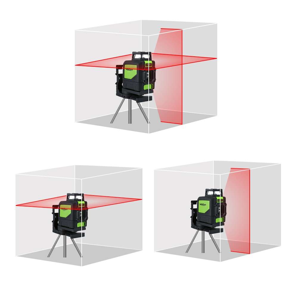 901CR H360 Degrees / V130 Degrees Laser Level Covering Walls and Floors 5 Line Red Beam IP54 Water /