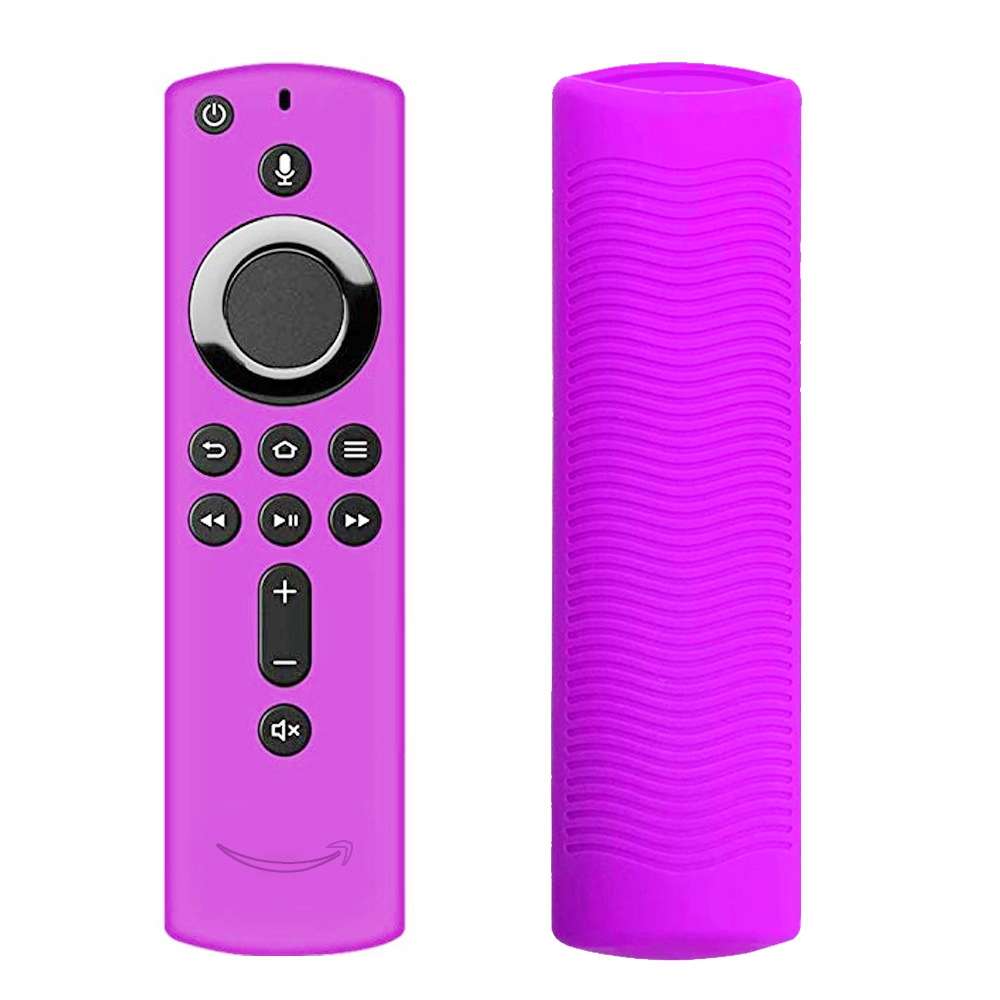 Non-slip Texture Washable Silicone Remote Control Cover for Amazon Fire TV Remote Con ... (Purple)