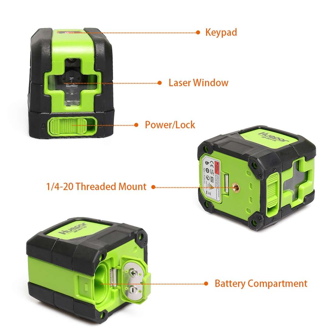 9011G 1V1H 15mW 2 Line Green Beam Laser Level Covering Walls and Floors(Green)