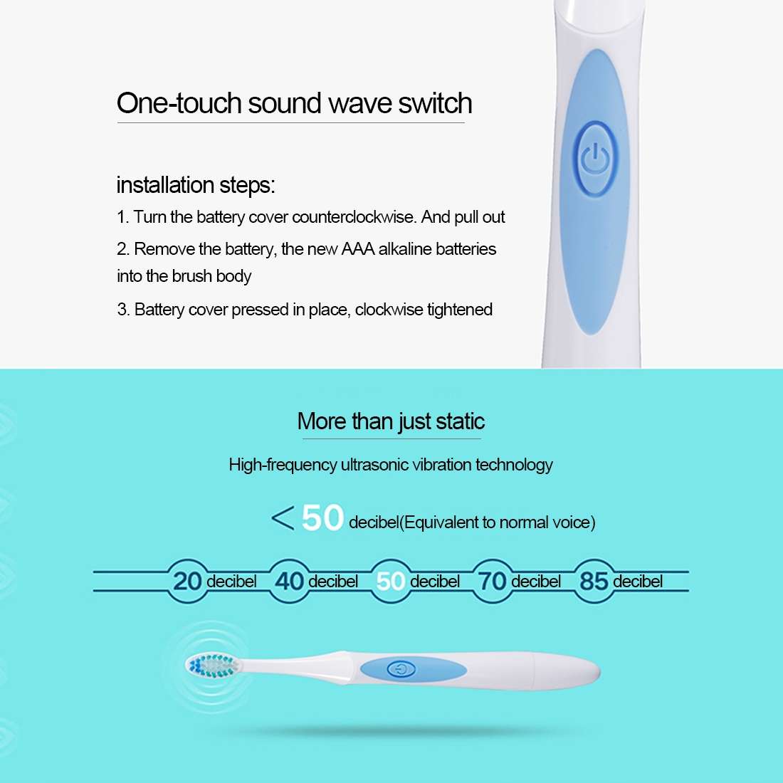 QYG Q2 IPX7 Waterproof Battery Powered Electric Sonic Toothbrush(Orange)