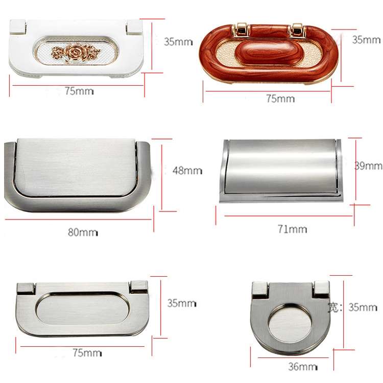 1052-32 Simple European Furniture Drawer Hidden Buckle Handle (Brushed)