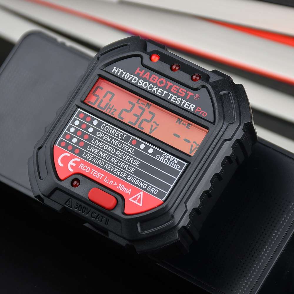 HABOTEST HT107D Multifunctional Digital Display Socket Tester (EU Plug)