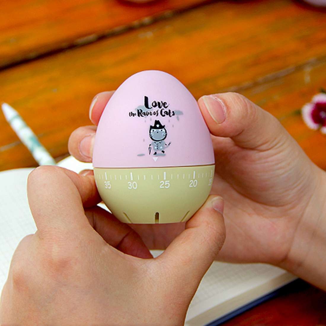 Cute Cartoon Mechanical Egg Kitchen Timer Alarm Clock Students Learn Time Management Machines,Random