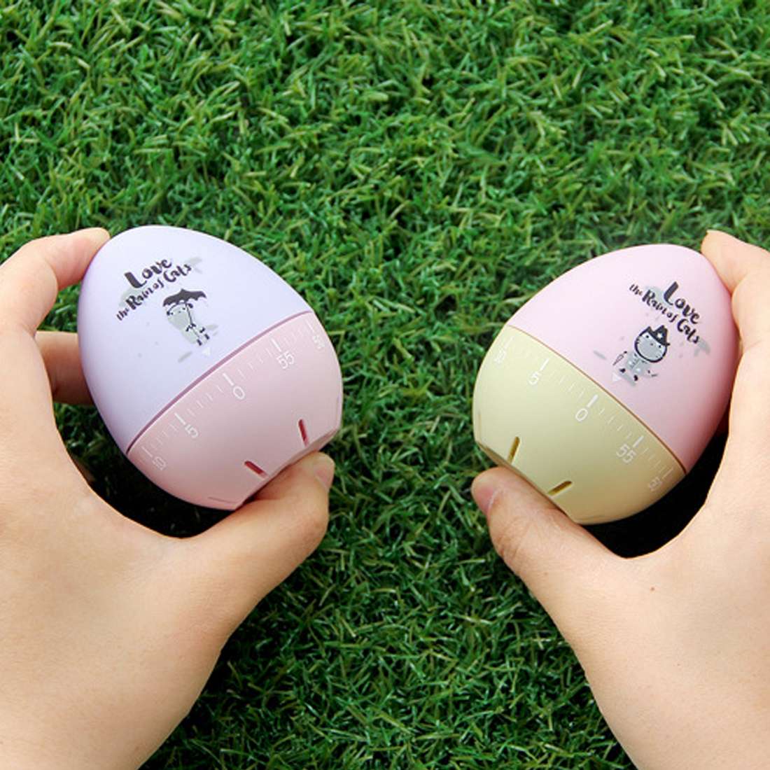 Cute Cartoon Mechanical Egg Kitchen Timer Alarm Clock Students Learn Time Management Machines,Random