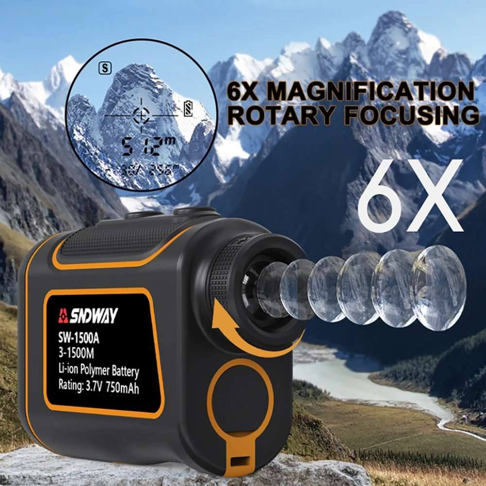 SNDWAY SW1500A Handheld Outdoor Waterproof Telescope Range Finder Distance Measurer, 1500m