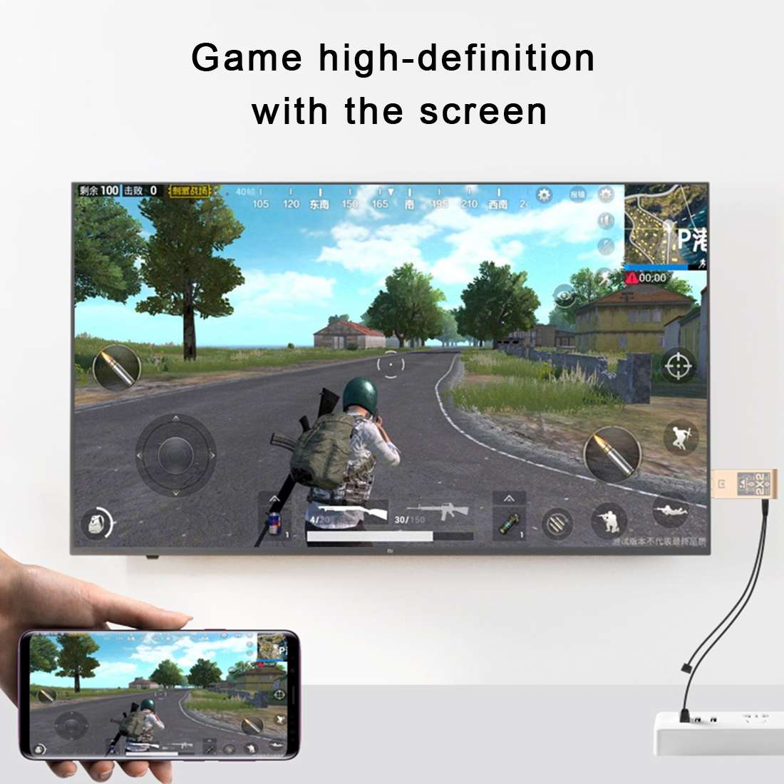 2 Systems x 2 Modes Super Dongle Wire and Wireless HDMI HDTV Mirror Adapter for Android ... (Gold)