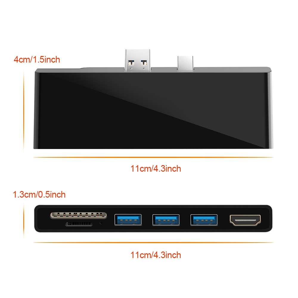 ROCKETEK SK-S5H 3 x USB 3.0 + HDMI + SD / TF Memory Card Reader HUB 4K HDMI Adapter(Black)