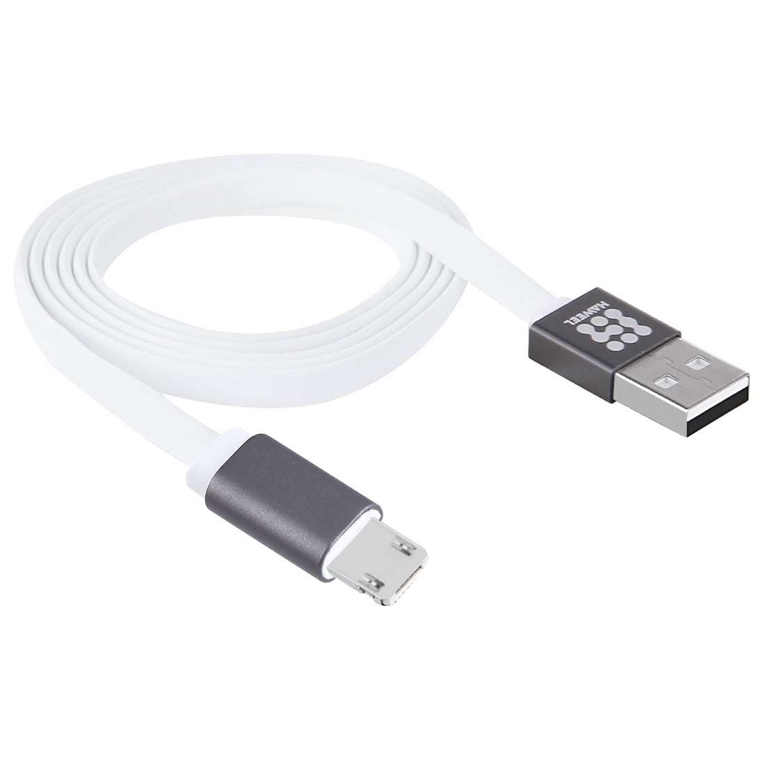 HAWEEL 1m Noodle Style 2 in 1 Micro USB & 8 Pin Both Side Data Sync Charging Cable(White)