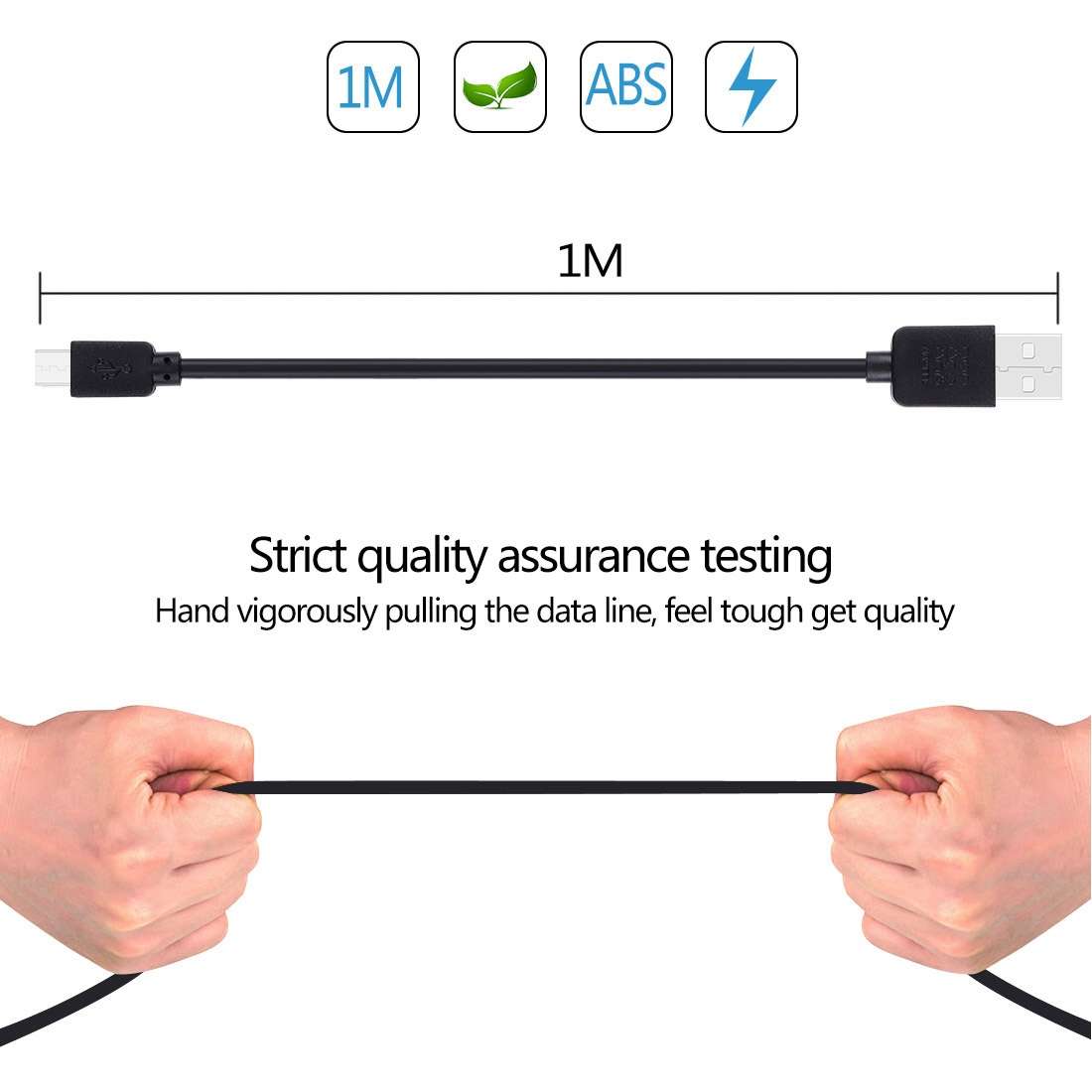 3 PCS HAWEEL 1m High Speed Micro USB to USB Data Sync Charging Cable Kits For Galaxy, Huawei, Xiao