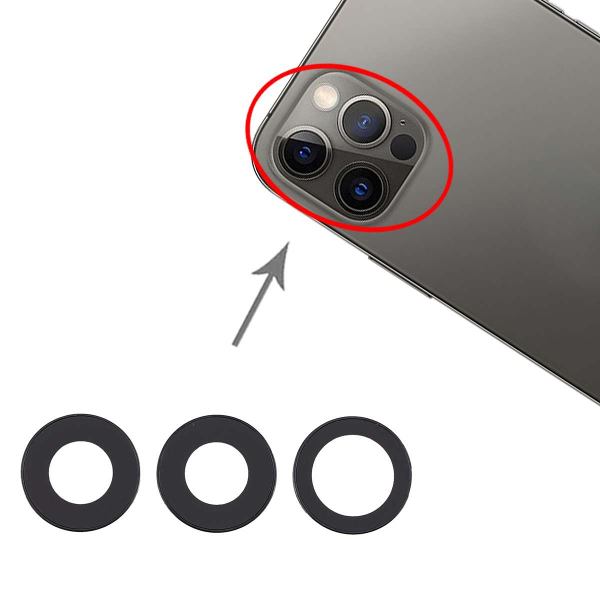 Camera Lens Cover for iPhone 12 Pro(Black)
