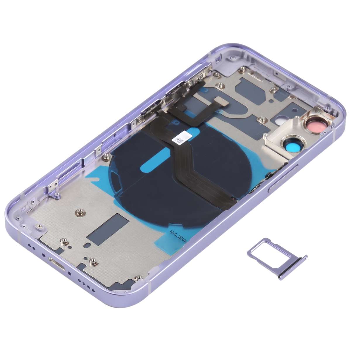 Battery Back Cover (with Side Keys & Card Tray & Power + Volume Flex Cable & Wireless Charging Mo...