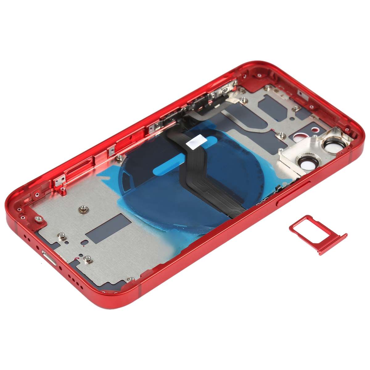 Battery Back Cover (with Side Keys & Card Tray & Power + Volume Flex Cable & Wireless Charging Mo...