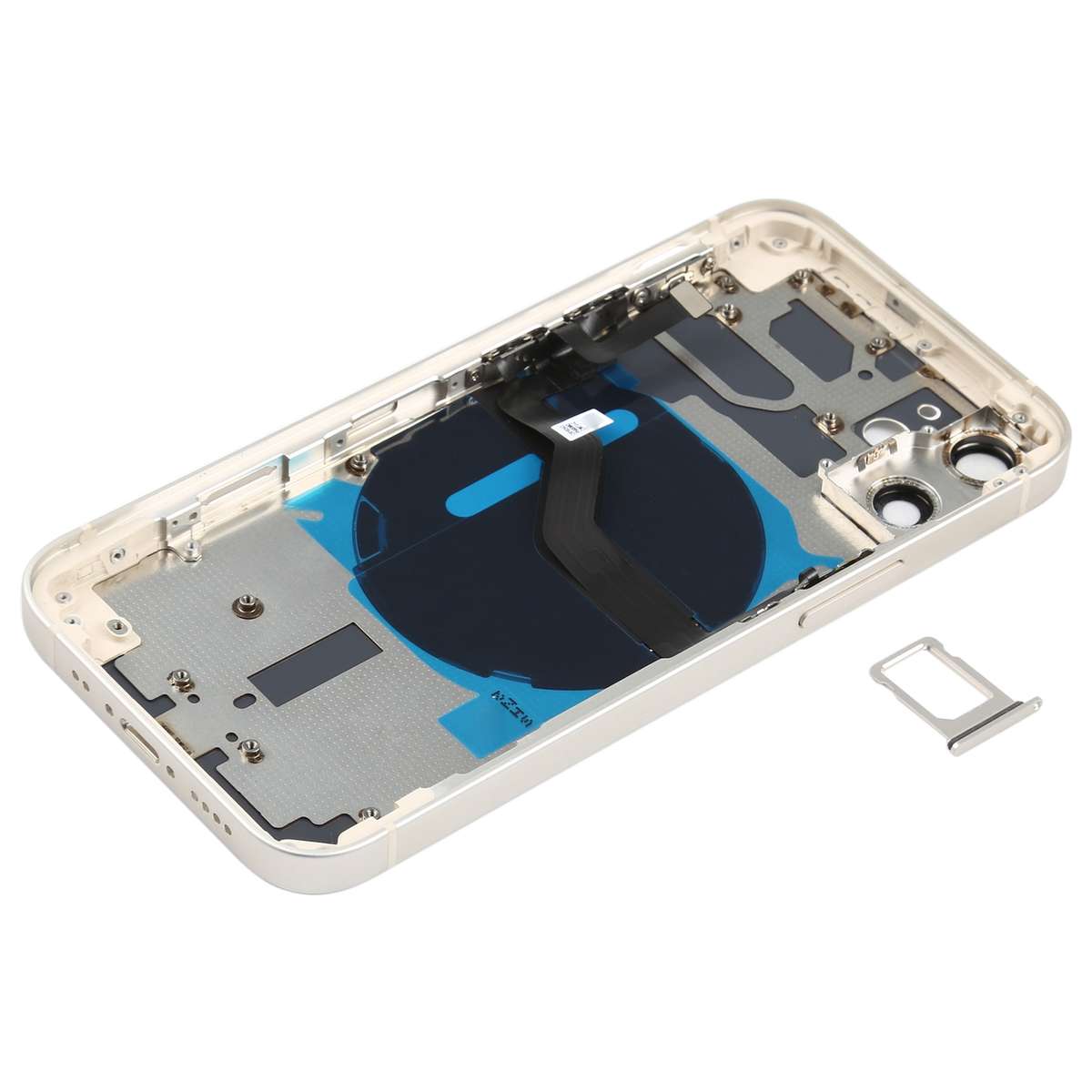Battery Back Cover (with Side Keys & Card Tray & Power + Volume Flex Cable & Wireless Charging Mo...