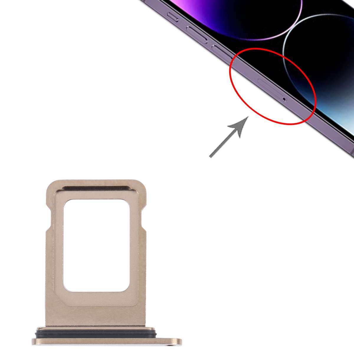 SIM+SIM Card Tray for iPhone 14 Pro (Black)