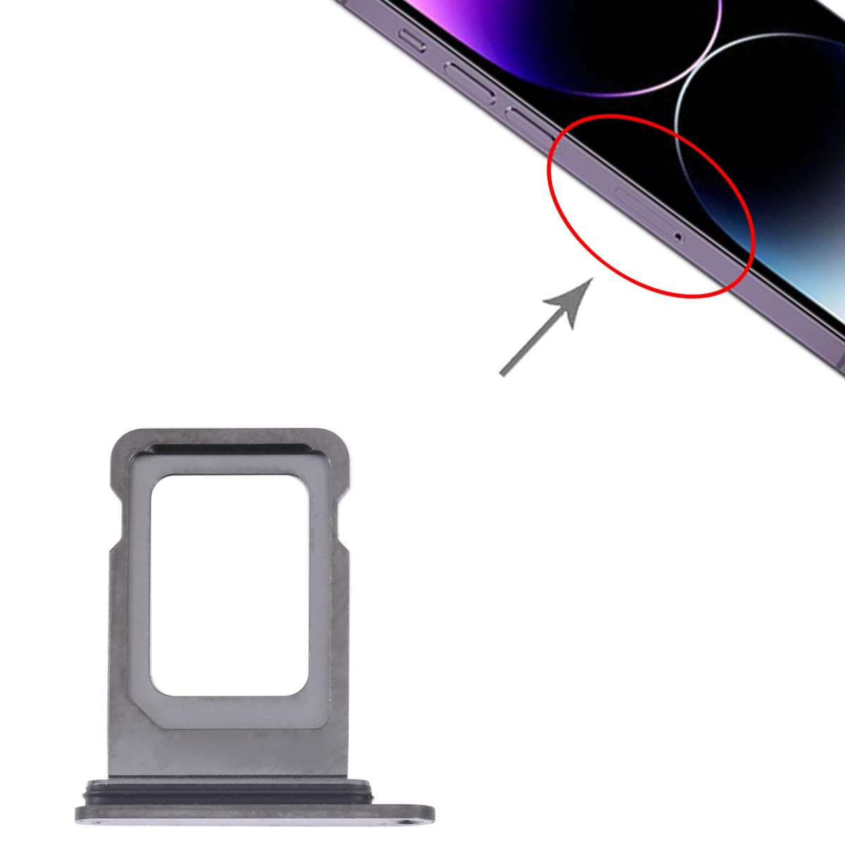 SIM+SIM Card Tray for iPhone 14 Pro Max (Black)