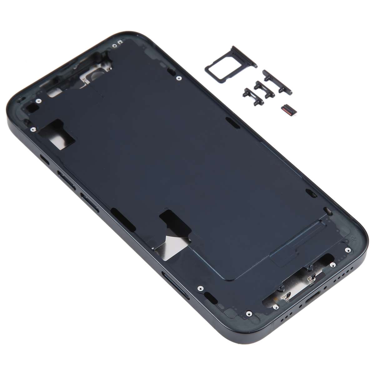 For iPhone 14 Battery Back Cover with Middle Frame / Side Keys(Black)