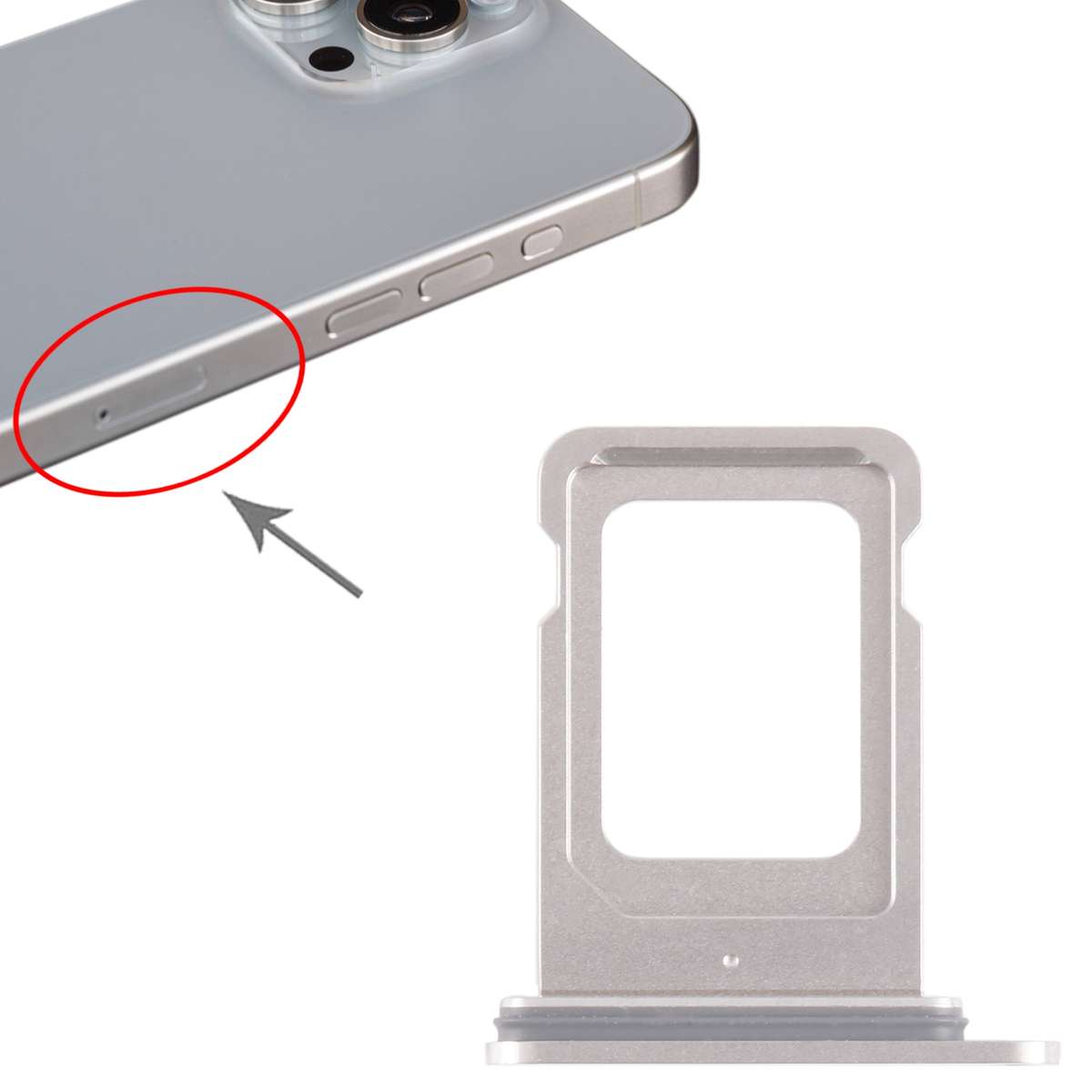 For iPhone 15 Pro SIM Card Tray (Black)