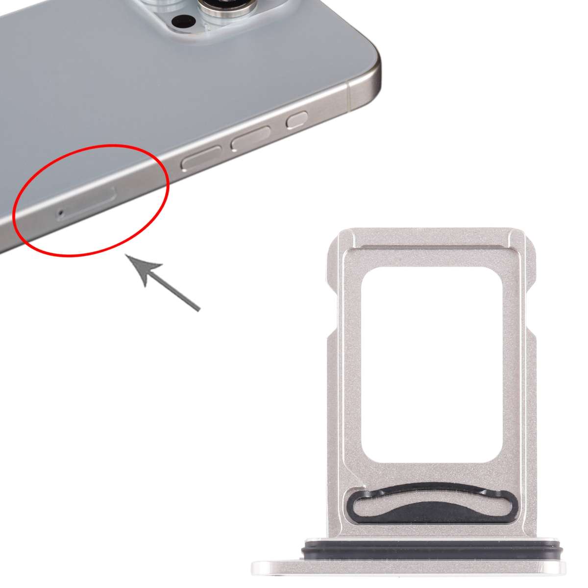 For iPhone 15 Pro Max SIM + SIM Card Tray (Black)