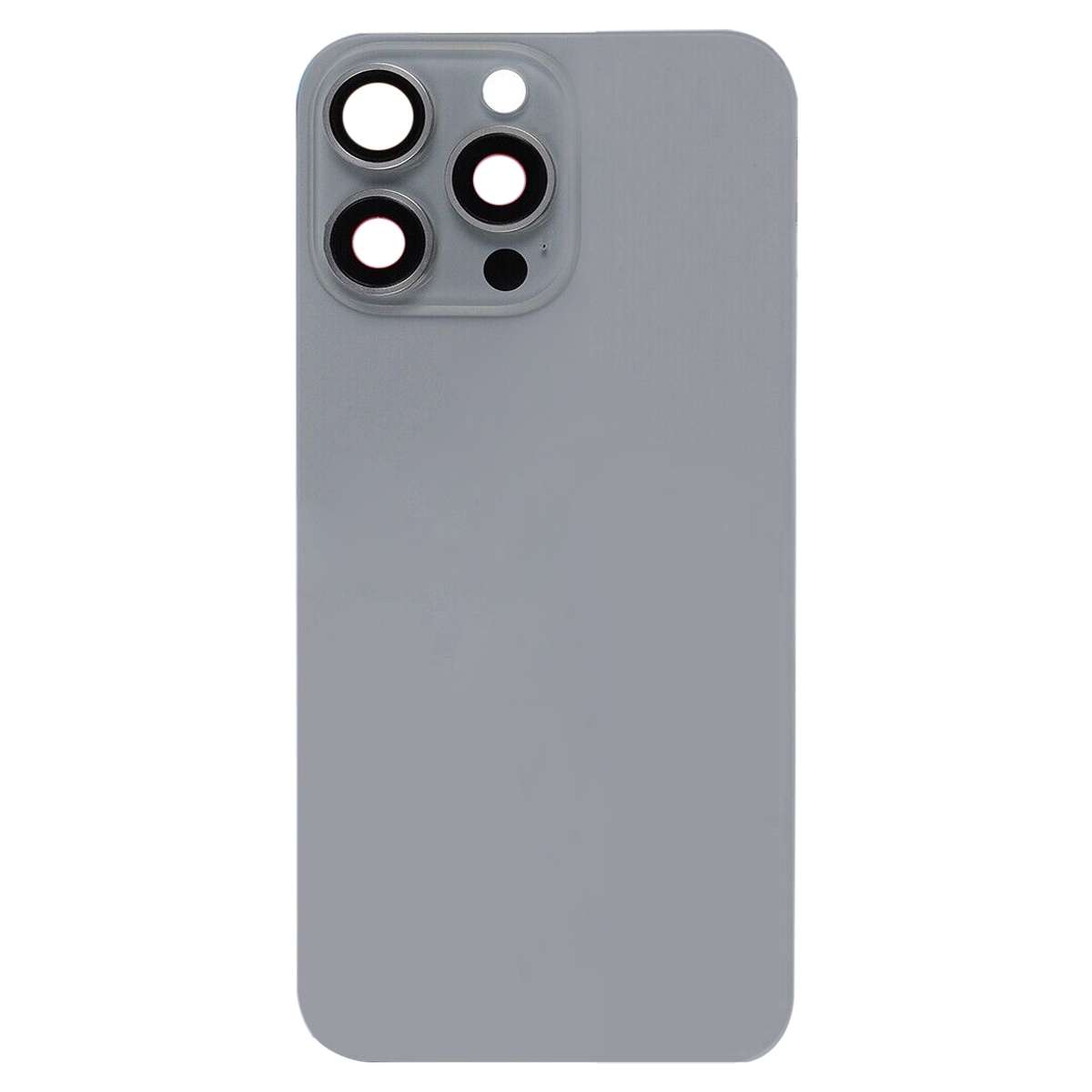 For iPhone 15 Pro Glass Battery Back Cover with Flash Bracket + Wireless Charging Module(Black)