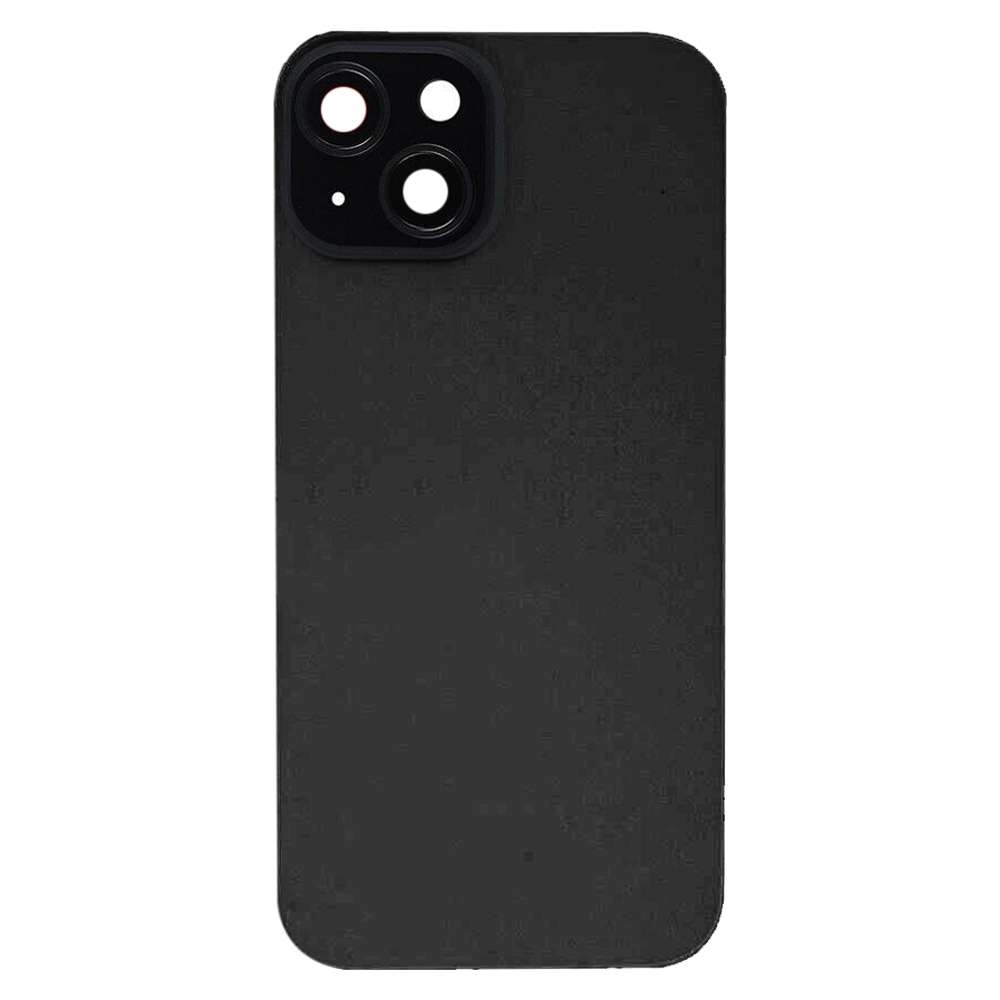 For iPhone 15 Glass Battery Back Cover with Flash Bracket + Wireless Charging Module(Black)