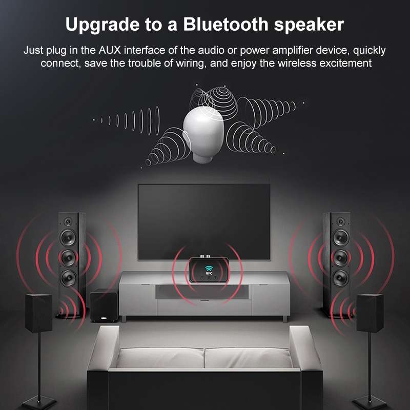 T36 NFC Bluetooth 5.0 Receiver Transmitter Headset Car Audio Player