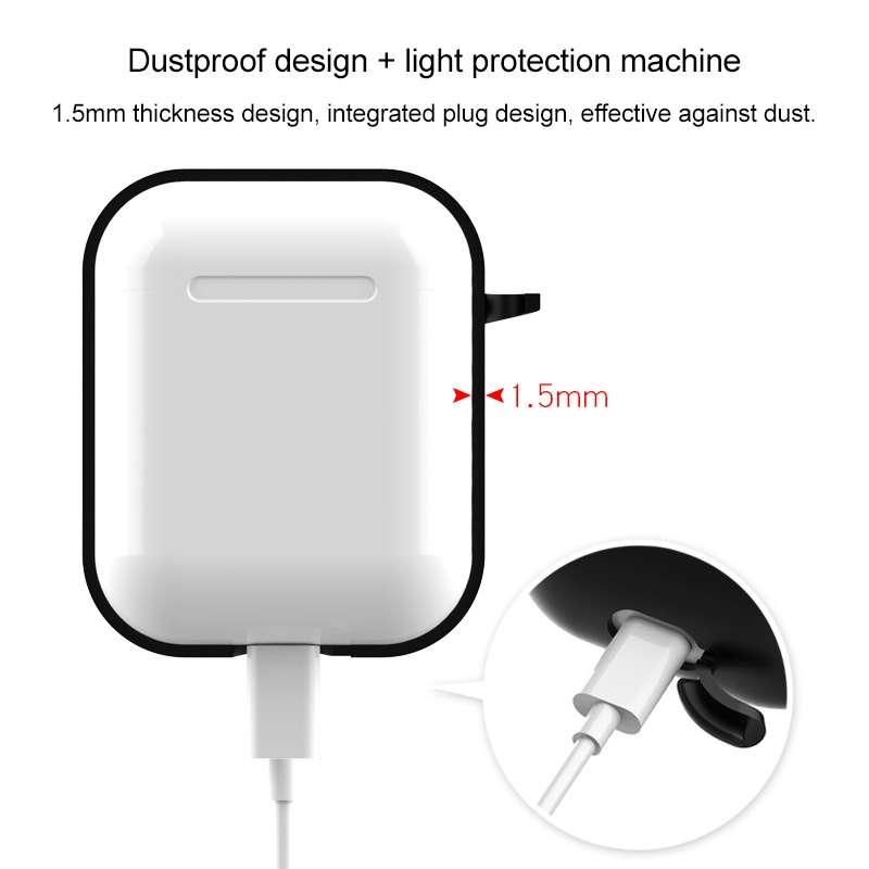 Wireless Earphones Shockproof Silicone Protective Case for Apple AirPods 1 / 2(Gray Blue)