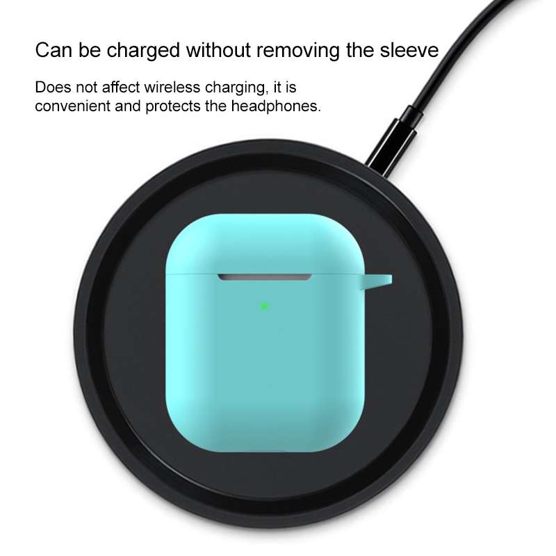Wireless Earphones Shockproof Silicone Protective Case for Apple AirPods 1 / 2(Gray Blue)