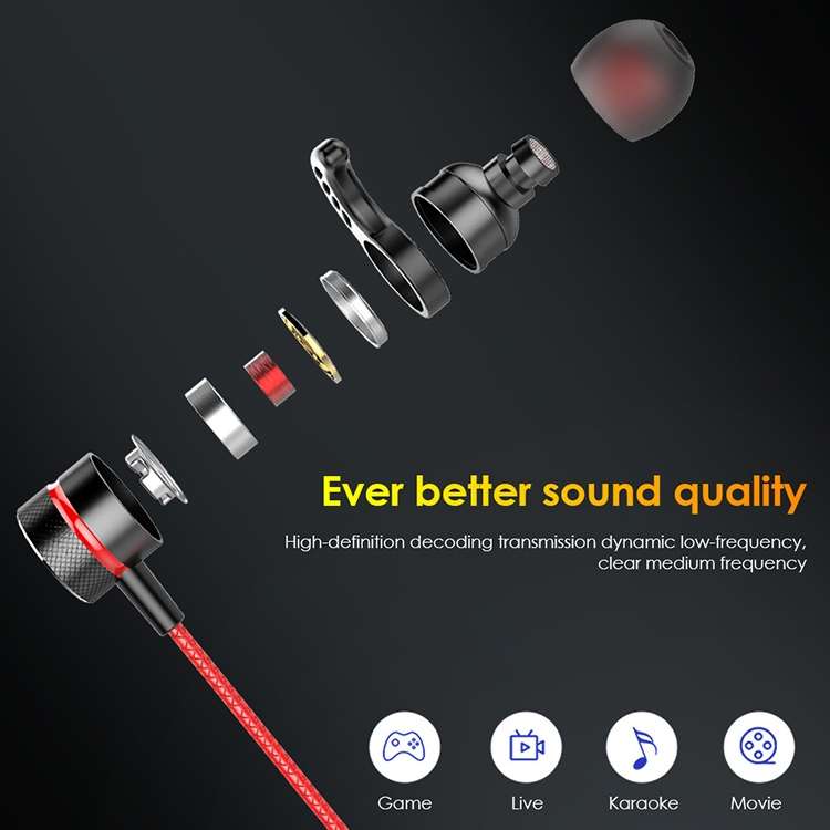 G21 1.2m Wired In Ear 3.5mm Interface Stereo Wire-Controlled HIFI Earphones Video Game ... (Black)