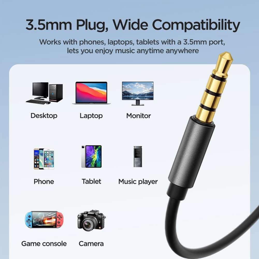 JOYROOM JR-EW07 3.5mm Wire-controlled Half In-ear Gaming Earphone with Microphone (Black)