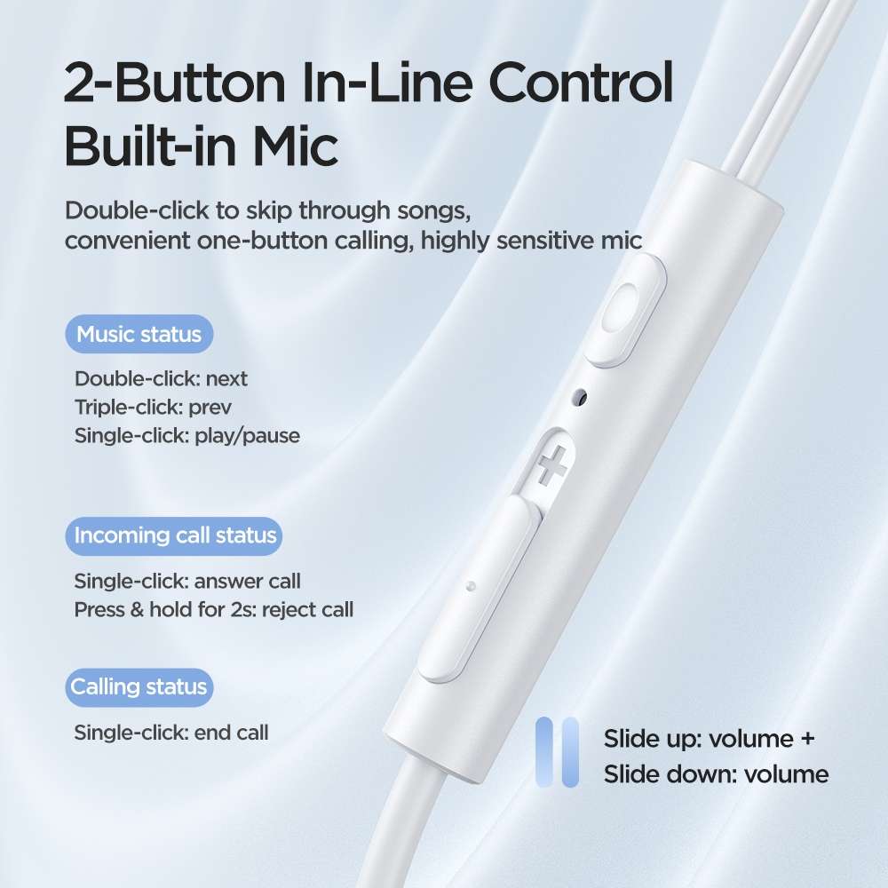 JOYROOM JR-EW07 3.5mm Wire-controlled Half In-ear Gaming Earphone with Microphone (White)