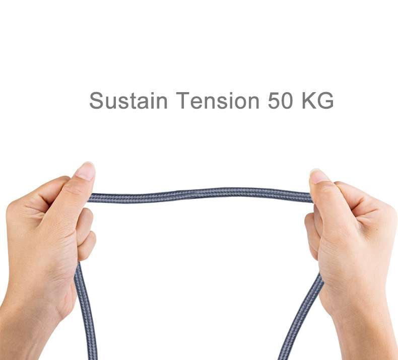 2m Woven Style Metal Head 84 Cores 8 Pin to USB 2.0 Data / Charger Cable(Grey)