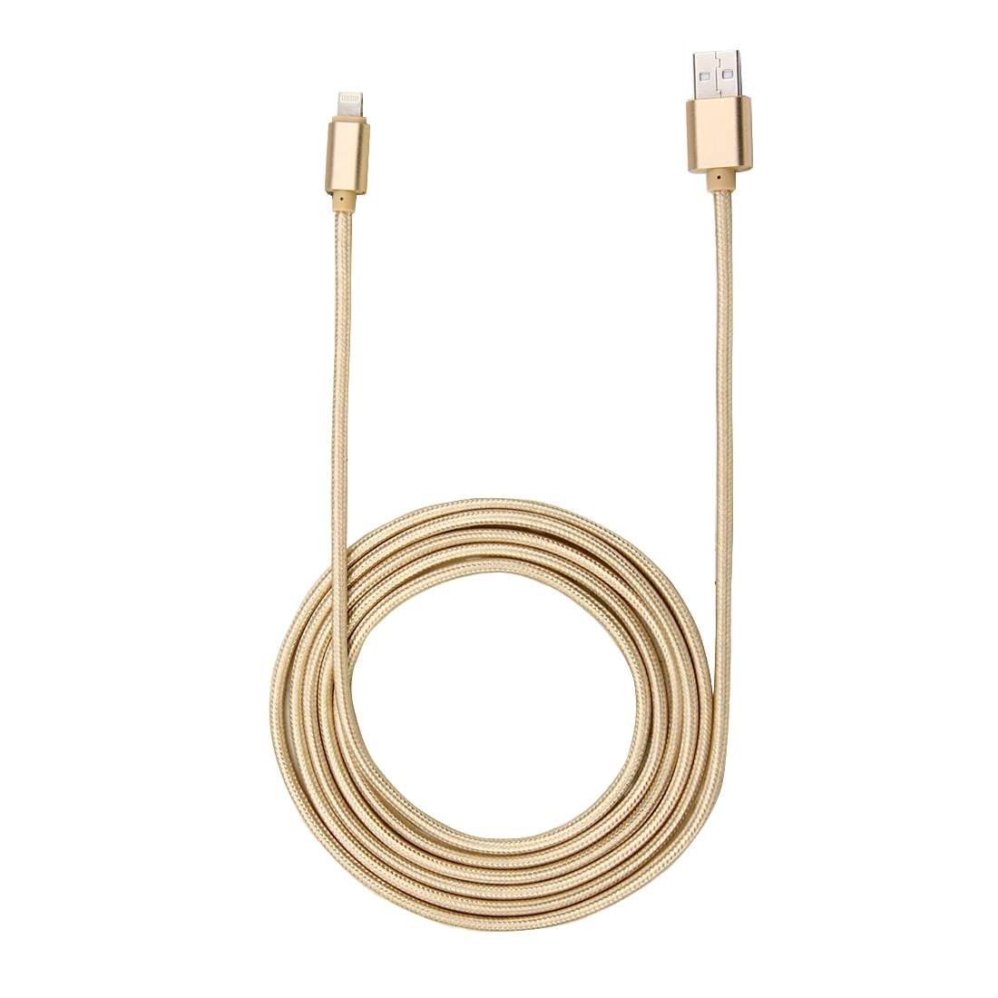 2m Woven Style Metal Head 84 Cores 8 Pin to USB 2.0 Data / Charger Cable(Gold)