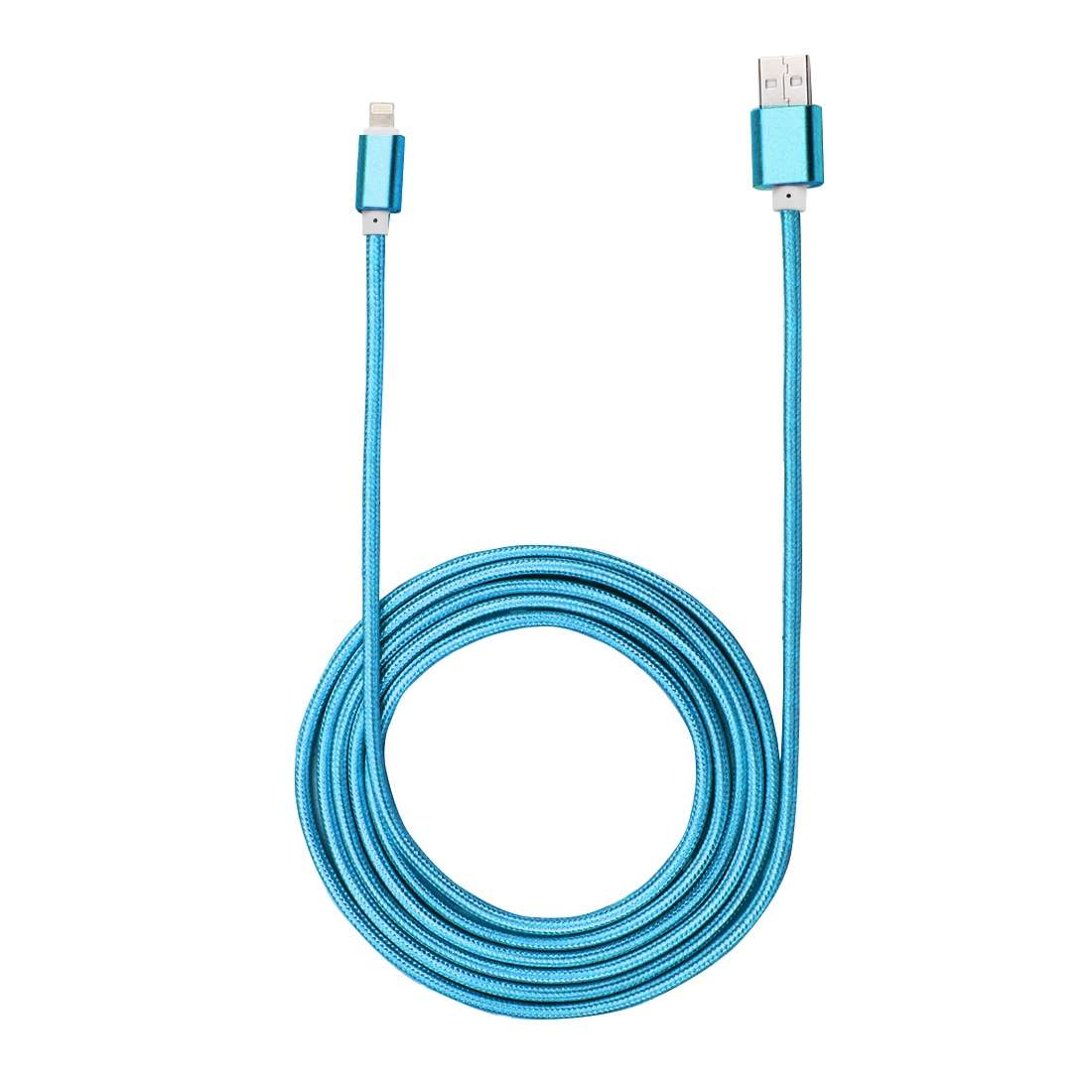 2m Woven Style Metal Head 84 Cores 8 Pin to USB 2.0 Data / Charger Cable(Blue)