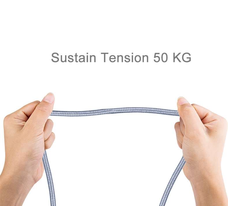 2m Woven Style Metal Head 84 Cores 8 Pin to USB 2.0 Data / Charger Cable(Silver)
