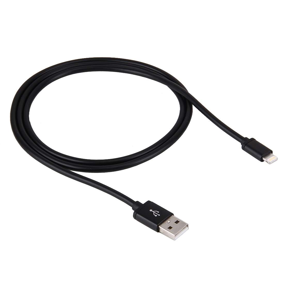 1m 3A 8 Pin to USB Data Sync Charging Cable for iPhone, iPad, Diameter: 4 cm(Black)