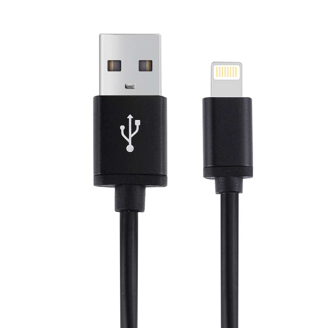 1m 3A 8 Pin to USB Data Sync Charging Cable for iPhone, iPad, Diameter: 4 cm(Black)