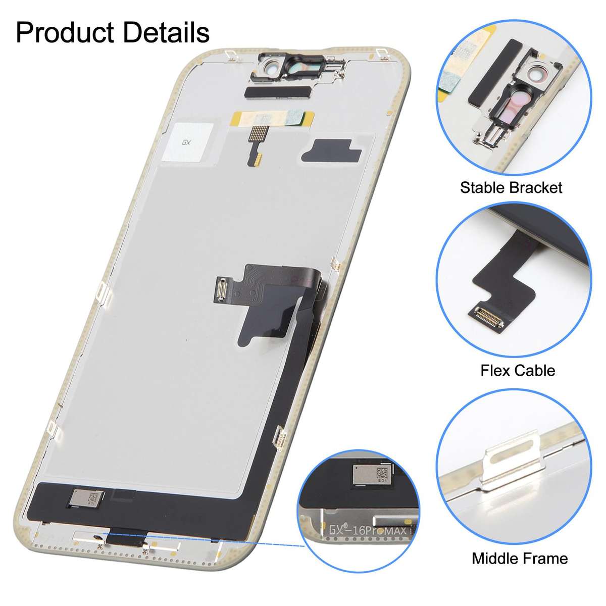GX Soft OLED Screen For iPhone 16 Pro Max