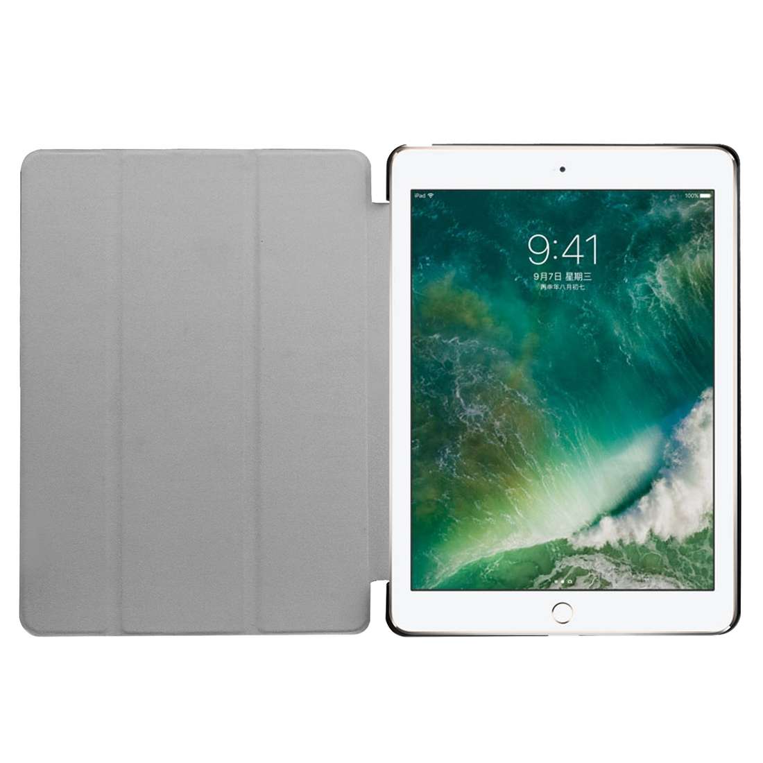 For iPad 9.7 (2018) & iPad 9.7 (2017) Custer Texture Horizontal Flip Leather Case with ... (Green)