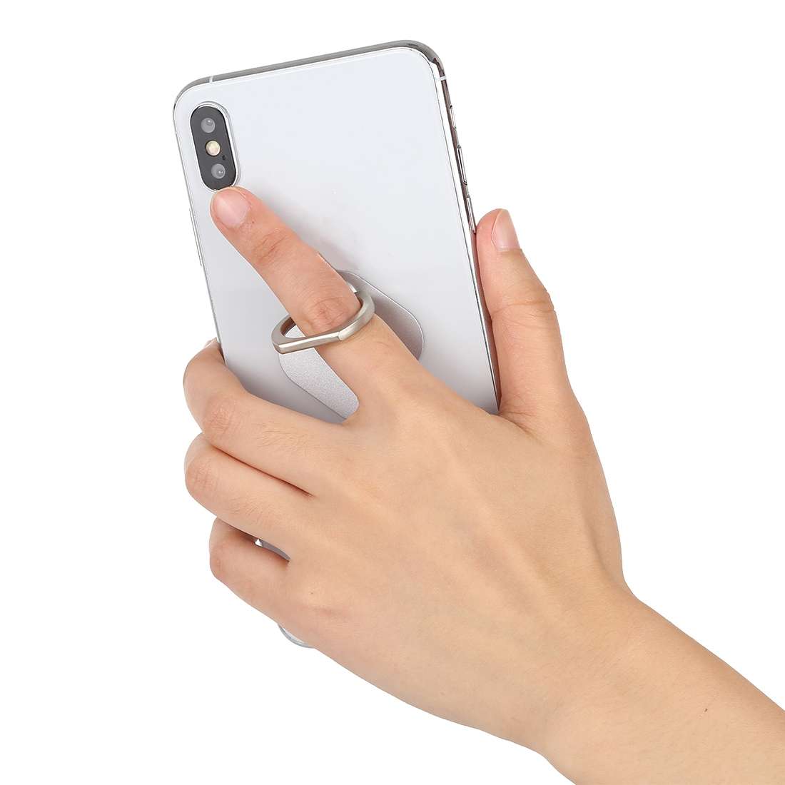 Ring Phone Metal Holder for iPad, iPhone, Galaxy, Huawei, Xiaomi, LG, HTC and Other S ... (Silver)