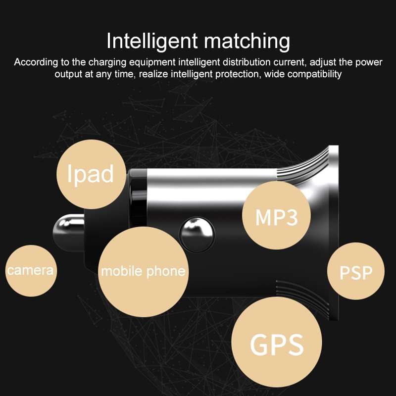 PD USB-C / Type-C + QC3.0 USB Fast Charging Car Charger with Dual LED Indicator