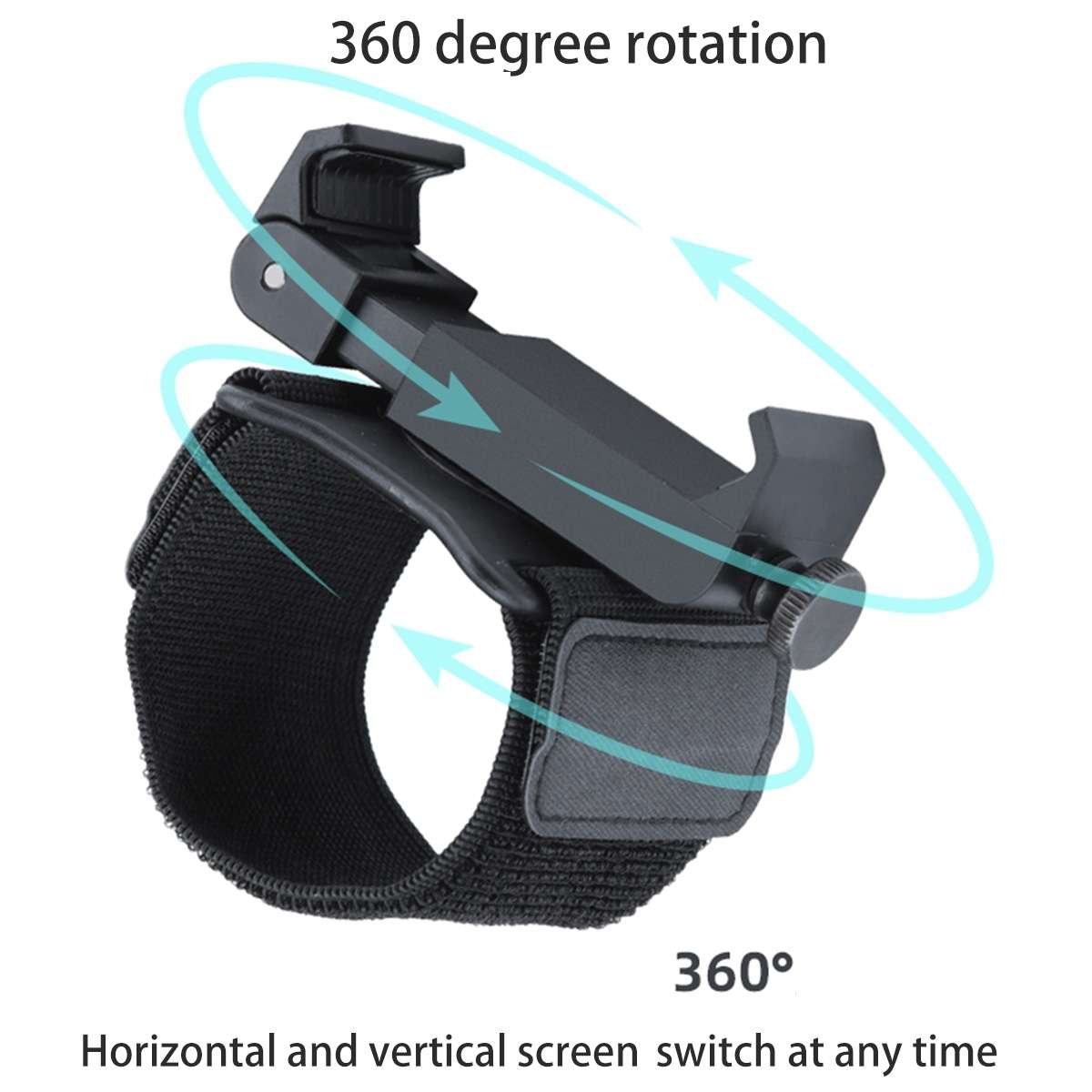 Elastic Wristband Hands Free Phone Holder, Wristband Length: 40cm (Black)