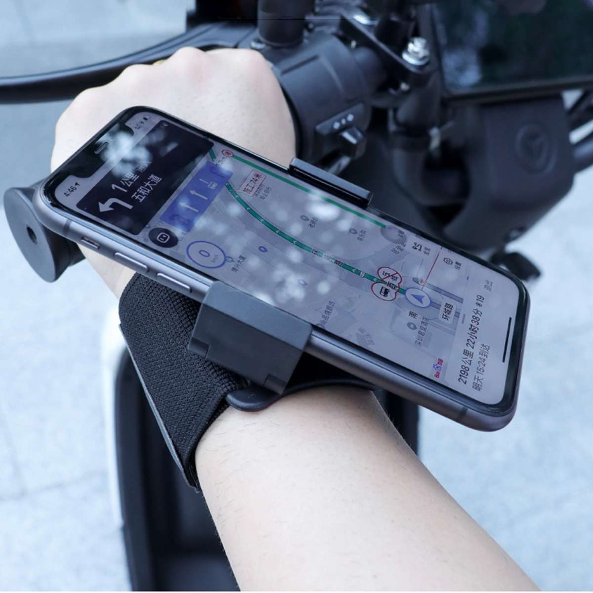 Elastic Wristband Hands Free Phone Holder, Wristband Length: 40cm (Black)